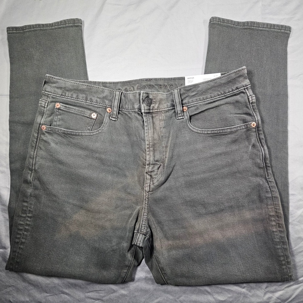 American Eagle 34x30 EasyFlex Athletic Fit Gray *sunspots?color error?* NWT 1492